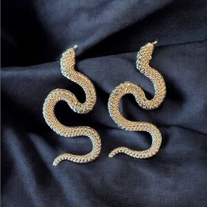 Elegant Gold Snake Earrings